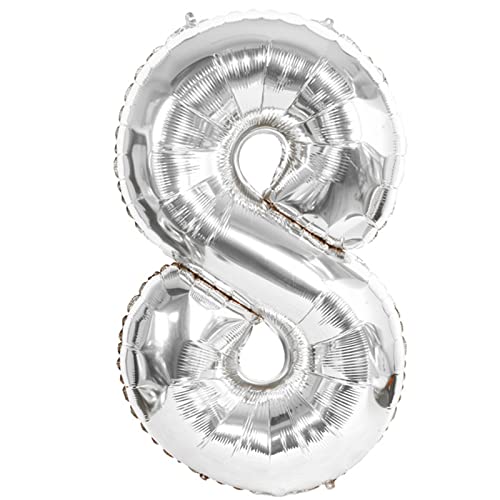 D2D | Party Balloon Zahl 8 XXL in Silber - Größe 100 cm - Folienballon - Zahlenballon - Geburtstagsdeko - Helium Ballon D2D | Party Balloon Zahl 8 XXL in Silber - Größe 100 cm - Folienballon - Zahlenballon - Geburtstagsdeko - Helium Ballon von d2d-needs