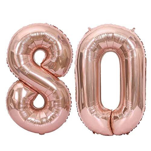 D2D | Party Balloon Zahl 80 XL in Rosé - Größe: 80 cm - Folienballons - Geburtstagdeko - Zahlenballons - Eichenhochzeit - Helium Ballons D2D | Party Balloon Zahl 80 XL in Rosé - Größe: 80 cm - Folienballons - Geburtstagdeko - Zahlenballons - Eichenhochzeit - Helium Ballons von d2d-needs
