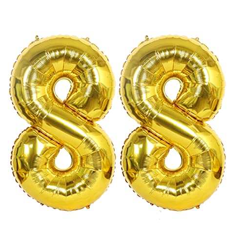D2D | Party Balloon Zahl 88 XL in Gold - Größe: 80 cm - Folienballons - Zahlenballons - Geburtstagdeko - Helium Ballons von d2d-needs