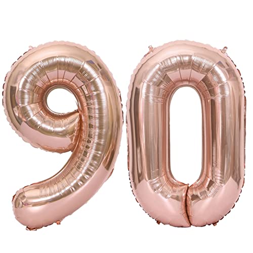 D2D | Party Balloon Zahl 90 XXL in Rosé - Größe: 100 cm - Folienballons - Geburtstagdeko - Zahlenballons - Marmorne Hochzeit - Helium Ballons D2D | Party Balloon Zahl 90 XXL in Rosé - Größe: 100 cm - Folienballons - Geburtstagdeko - Zahlenballons - Marmorne Hochzeit - Helium Ballons von d2d-needs