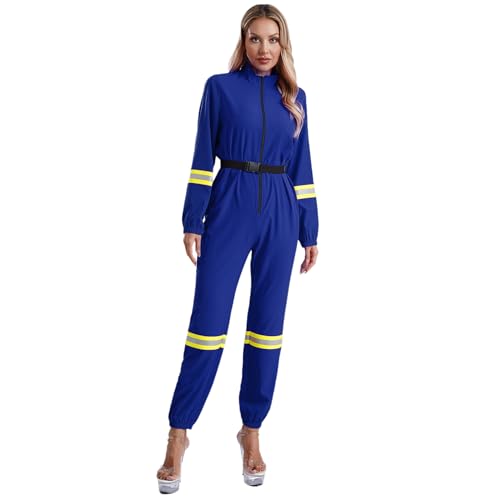 dPois Damen Feuerwehrfrau Kostüm Einteiler Jumpsuit Overall Ganzkörperanzug Uniform Cosplay Outfit Fasching Karneval Kostüm Königsblau XL dPois Damen Feuerwehrfrau Kostüm Einteiler Jumpsuit Overall Ganzkörperanzug Uniform Cosplay Outfit Fasching Karneval Kostüm Königsblau XL von dPois