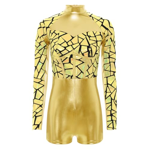 dPois Damen Metallic Raumfahrerin Kostüm Einteiler Bodysuit Langarm Overall Space Girl Outfit Halloween Karneval Kostüm Gold S dPois Damen Metallic Raumfahrerin Kostüm Einteiler Bodysuit Langarm Overall Space Girl Outfit Halloween Karneval Kostüm Gold S von dPois