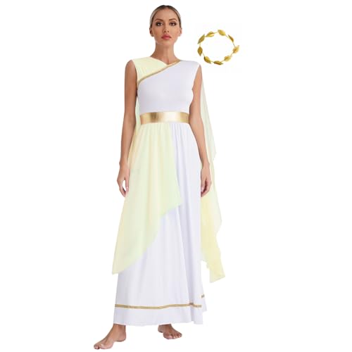 dPois Damen Römische Göttin Kaiserin Kostüm Lange Kleider Gewand Toga Kleid mit Strinband Fasching Karneval Kostüm Sekt S dPois Damen Römische Göttin Kaiserin Kostüm Lange Kleider Gewand Toga Kleid mit Strinband Fasching Karneval Kostüm Sekt S von dPois