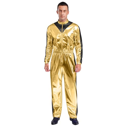 dPois Herren Glänzend Astronaut Kostüm Einteiler Overall Jumpsuit Lang Raumanzug Halloween Fasching Rollenspiel Kostüm Gold XXL dPois Herren Glänzend Astronaut Kostüm Einteiler Overall Jumpsuit Lang Raumanzug Halloween Fasching Rollenspiel Kostüm Gold XXL von dPois
