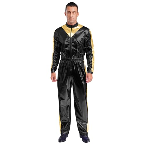 dPois Herren Glänzend Astronaut Kostüm Einteiler Overall Jumpsuit Lang Raumanzug Halloween Fasching Rollenspiel Kostüm Schwarz L dPois Herren Glänzend Astronaut Kostüm Einteiler Overall Jumpsuit Lang Raumanzug Halloween Fasching Rollenspiel Kostüm Schwarz L von dPois