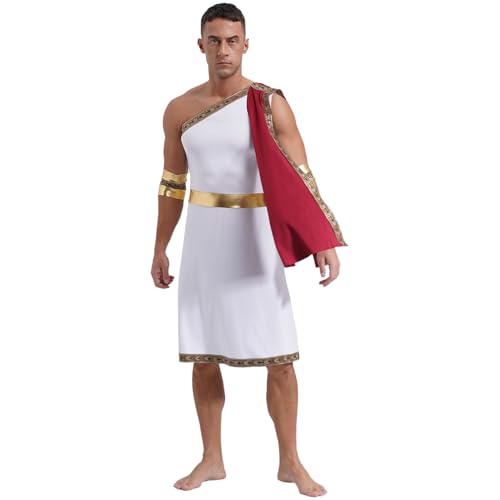 dPois Herren Griechischer Gott Kostüm Römische Kaiser Kostüm Toga Robe mit Gewand Armband Erwachsene Halloween Karneval Kostüm Burgundy 3XL dPois Herren Griechischer Gott Kostüm Römische Kaiser Kostüm Toga Robe mit Gewand Armband Erwachsene Halloween Karneval Kostüm Burgundy 3XL von dPois