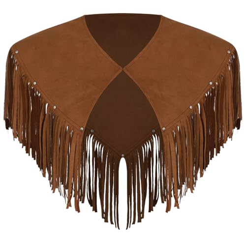 dPois Herren Western Kostüm Cape Kurz Umhang Poncho Wildleder Oberteil mit Quasten Vintage Cowboy Kostüm Mottoparty Karneval Dunkelbraun M dPois Herren Western Kostüm Cape Kurz Umhang Poncho Wildleder Oberteil mit Quasten Vintage Cowboy Kostüm Mottoparty Karneval Dunkelbraun M von dPois