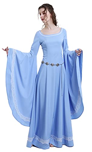 Daiz Bella Damen Mittelalter Renaissance Kostüm Kleid Kleid Kleid für Rollenspiel Party Halloween (S, Blau) von daizbella