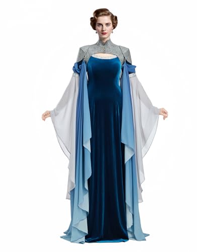 daizbella Mittelalterliche Schulterpanzer aus Verbundleder mit blauen Ombre-Luftschlangen im Feen-Stil von daizbella