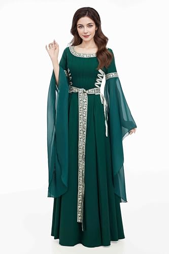 daizbella Mittelalterliches Renaissance-Kostüm für Damen, Vintage-Renaissance-Kleid mit kontrastfarbenen gewebten Trägern daizbella Mittelalterliches Renaissance-Kostüm für Damen, Vintage-Renaissance-Kleid mit kontrastfarbenen gewebten Trägern von daizbella