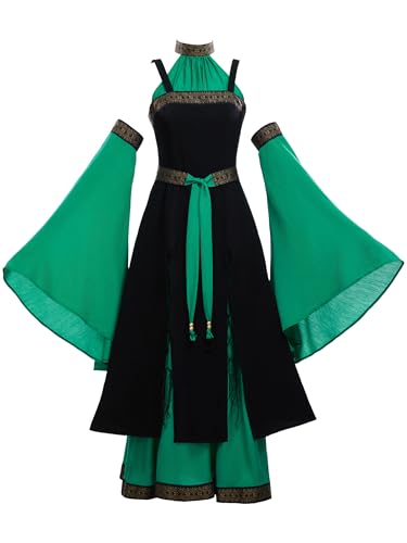 daizbella Mittelalterliches Renaissancekleid, Wikingerelfe, schulterfreies Kleid mit Gürtel und Ärmeln, Cosplay-Kostüm daizbella Mittelalterliches Renaissancekleid, Wikingerelfe, schulterfreies Kleid mit Gürtel und Ärmeln, Cosplay-Kostüm von daizbella