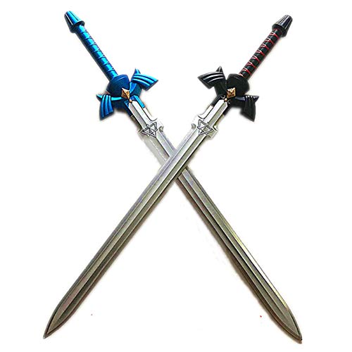 damdos Halloween Prop Link Master Sword Zelda Sword The Sky Kirito Kirigaya Link Breath of The Wild Sword Birthday Gifts (Black+Blue=2pcs) von damdos