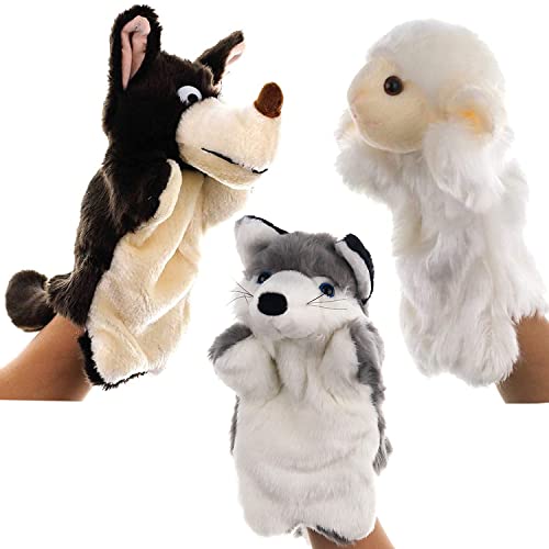 Handpuppen Tiere, Dancepandas 3 Stück Plüschhandpuppe Animal Puppets Schafwolfpuppe zum Spielen und Erzählen von Wolfs- und Lammgeschichten Handpuppen Tiere, Dancepandas 3 Stück Plüschhandpuppe Animal Puppets Schafwolfpuppe zum Spielen und Erzählen von Wolfs- und Lammgeschichten von dancepandas