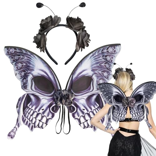 dancepandas Engelsflügel Schwarz,70CM Schwarz Flügel Mädchen Feenflügel Halloween Damen Schmetterling Kostüm und Haarband für Kostümparty, Rollenspiel, Cosplay dancepandas Engelsflügel Schwarz,70CM Schwarz Flügel Mädchen Feenflügel Halloween Damen Schmetterling Kostüm und Haarband für Kostümparty, Rollenspiel, Cosplay von dancepandas