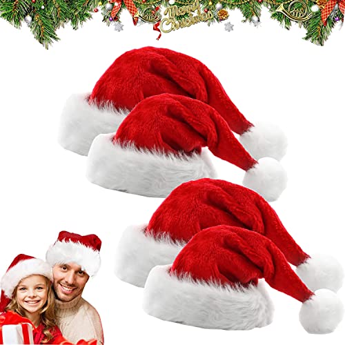dancepandas Weihnachtsmütze, 4 Stück Nikolausmütze Plüsch Rand Weihnachtsfeier Rot Santa Mütze Nikolaus Dicker Fellrand aus Plüsch kuschelweich & angenehm Für Erwachsene Kinder dancepandas Weihnachtsmütze, 4 Stück Nikolausmütze Plüsch Rand Weihnachtsfeier Rot Santa Mütze Nikolaus Dicker Fellrand aus Plüsch kuschelweich & angenehm Für Erwachsene Kinder von dancepandas