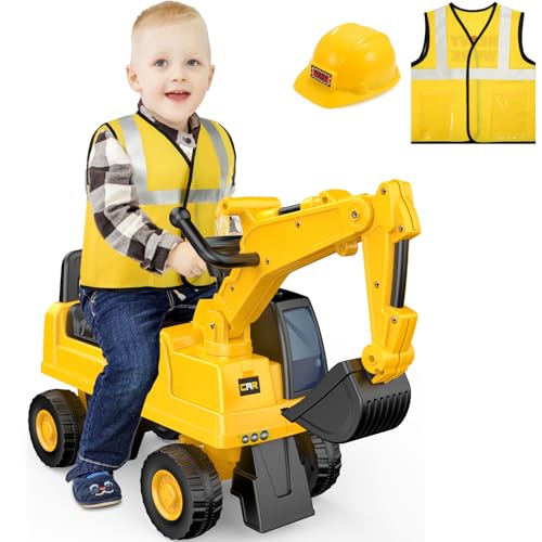 Kinder Sitzbagger: Bagger Spielzeuge für 1-3 Jahre alte Jungen Mädchen, Kinderreittier Spielzeuge für Kleinkinder, Jungen Geschenke für 1 2 3 Jahre alte Kinder von dashfor