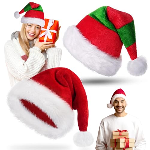 dashfor 2Pcs Santa Hut Weihnachten Hüte Erwachsene, Party Hüte für Erwachsene, Weihnachtsmann Hüte Xmas Party Hüte, Samt Comfy Santa Outfit für Neujahr festliche Party dashfor 2Pcs Santa Hut Weihnachten Hüte Erwachsene, Party Hüte für Erwachsene, Weihnachtsmann Hüte Xmas Party Hüte, Samt Comfy Santa Outfit für Neujahr festliche Party von dashfor