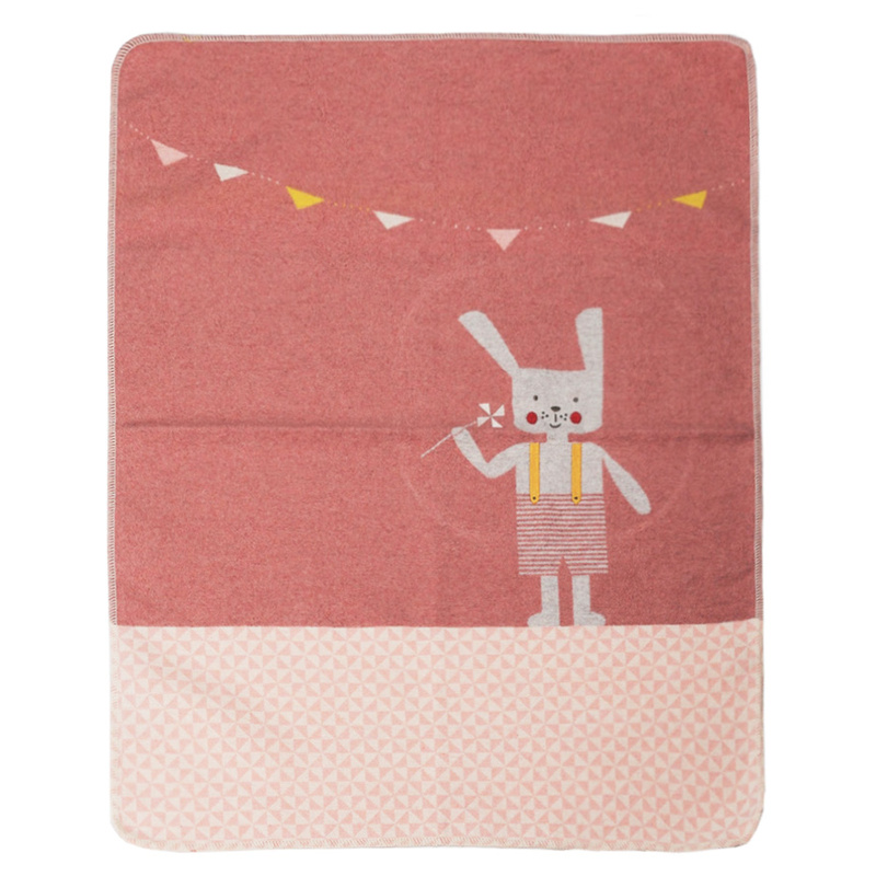 Baby-Decke HASE (70x90) in rosa von david fussenegger