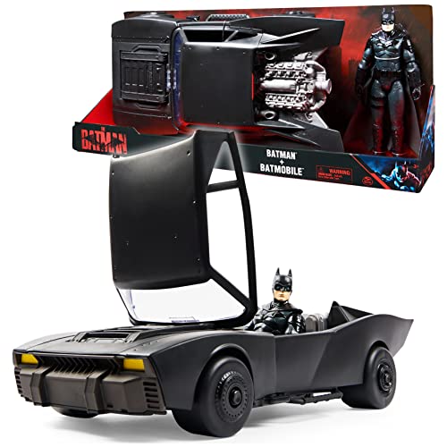 Batman "The Batman" authentisches Batmobile (55cm Länge) mit sich öffnendem Verdeck und 30cm Batman-Actionfigur zum Batman-Kinofilm von DC Comics