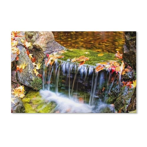 1000 Stück，Herbstliche Natur, Bach, Wasser, Blätter，Puzzle Für Erwachsene Lernspielzeug Für Kinder Kreative Spiele Unterhaltung Karton Puzzles Home Decor（52x38cm）-A190 von dcobs