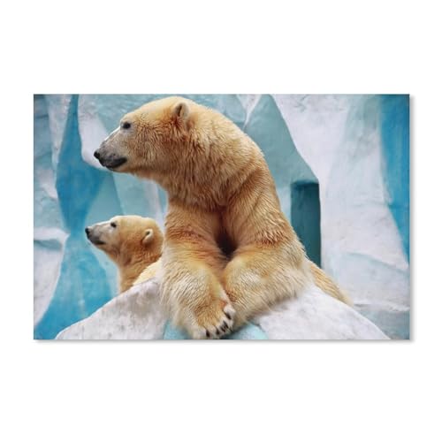 Puzzles 1000 Stück Holz Montage Bild，Zwei Eisbären，Filmplakat Für Erwachsene Spiele Lernspielzeug（75x50cm）-A301 von dcobs