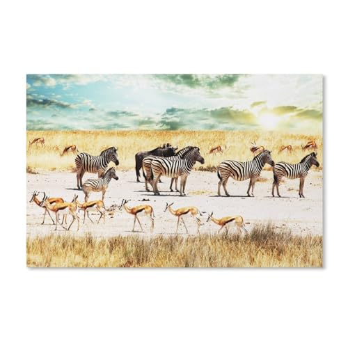 Zebra und Hirsch，Puzzle 1000 Teile für Erwachsene, Klassische Puzzle Teenager Jungen Mädchen Puzzle Puzzles Spiele Pädagogisches Geschenk Home Decor（38x26cm）-A277 von dcobs