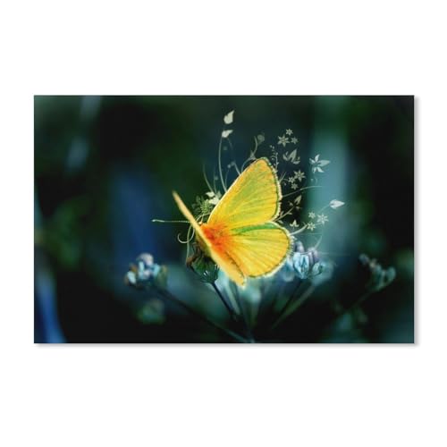 gelber Schmetterling，1000 Teile Puzzle Erwachsene Dekompressionsspielzeug Erwachsene Ideales Pädagogisches Puzzle Erwachsene Spiele Geschenk（75x50cm）-143 von dcobs