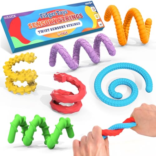 ddLUCK Fidget Toys Silikon Sensorik Stick, Sensory Spielzeug für ADHS, Anti Stress, Autismus, Stressabbau, Sensorisches Reise Kinderspielzeug Play Toy Set zur Kinder ab 3 Jahr & Erwachsene(6 Pack) von ddLUCK