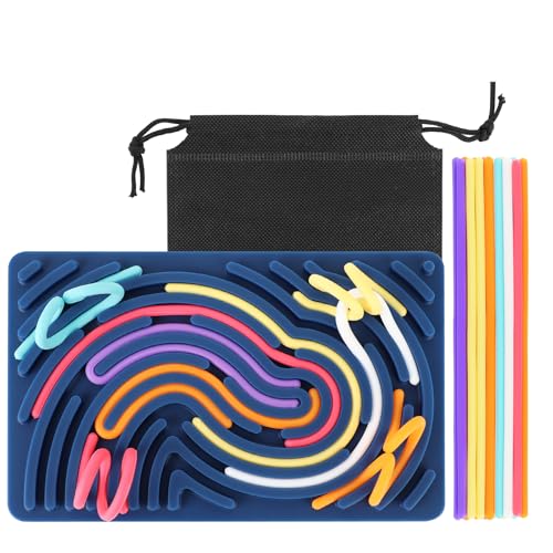 ddLUCK Sensorik Spielzeug Activity Board, Silikon Sensory Toys Fidget Spiel Zur Autismus, Stress, ADHD, Anxiety Spiele Play Toy Für Kinder ab 3 Jahr & Erwachsene, mit Reisetasche & 20 Schnüren ddLUCK Sensorik Spielzeug Activity Board, Silikon Sensory Toys Fidget Spiel Zur Autismus, Stress, ADHD, Anxiety Spiele Play Toy Für Kinder ab 3 Jahr & Erwachsene, mit Reisetasche & 20 Schnüren von ddLUCK