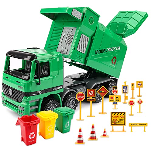 deAO 1:10 Maßstab Reibungsbetriebenes BAU-Müllwagen-Fahrzeug mit DREI Behältern und automatischem Trägheitssensor im Lieferumfang enthalten – lustiges pädagogisches Geschenk für Kinder deAO 1:10 Maßstab Reibungsbetriebenes BAU-Müllwagen-Fahrzeug mit DREI Behältern und automatischem Trägheitssensor im Lieferumfang enthalten – lustiges pädagogisches Geschenk für Kinder von deAO