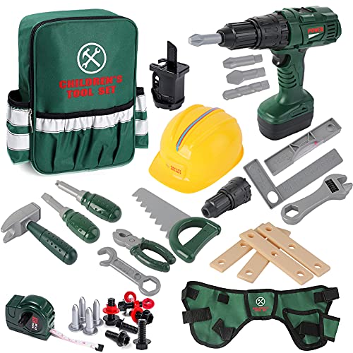 deAO Bauspiel mit einem Werkzeug-Set, Einer elektrischen Bohrmaschine, einem Rucksack, einem Helm und vielem mehr Zubehör Kinder deAO Bauspiel mit einem Werkzeug-Set, Einer elektrischen Bohrmaschine, einem Rucksack, einem Helm und vielem mehr Zubehör Kinder von deAO