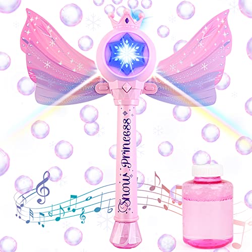 deAO 2 in 1 Zauberstab Kinder mit Musik & Licht, Elektrische Seifenblasenmachine mit 130ML Seifenblasen Flüssigkeit, Prinzessin Bubble Stick, Bubble Machine Spielzeug Geschenk für 3-8 Jahre Mädchen deAO 2 in 1 Zauberstab Kinder mit Musik & Licht, Elektrische Seifenblasenmachine mit 130ML Seifenblasen Flüssigkeit, Prinzessin Bubble Stick, Bubble Machine Spielzeug Geschenk für 3-8 Jahre Mädchen von deAO