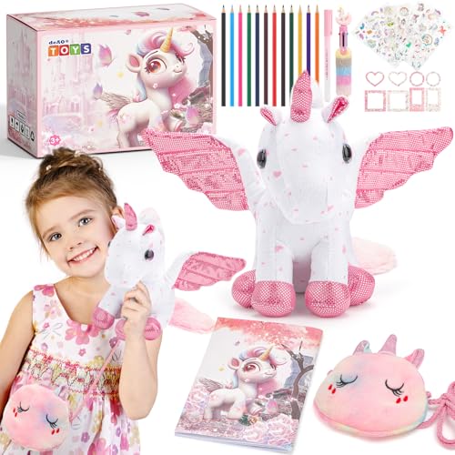 deAO Einhorn Kuscheltier Mädchen, 31 Stück Einhorn Kuscheltier Spielzeug Set mit Einhorn-Kugelschreiber*2, Buntstift*12, Zeichenbuch, Einhorn-Münzgeldbörse und mehr, Einhorn Geschenke für 3-8 Jahre deAO Einhorn Kuscheltier Mädchen, 31 Stück Einhorn Kuscheltier Spielzeug Set mit Einhorn-Kugelschreiber*2, Buntstift*12, Zeichenbuch, Einhorn-Münzgeldbörse und mehr, Einhorn Geschenke für 3-8 Jahre von deAO
