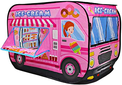 deAO Faltbares Spielzelt für Kinder im Eiswagen-Design.Großartiges Geschenk für den Innen- und Außenbereich. Ideal für Mädchen& Jungen im Alter von 3, 4, 5+ Jahren. (Rosa) von deAO