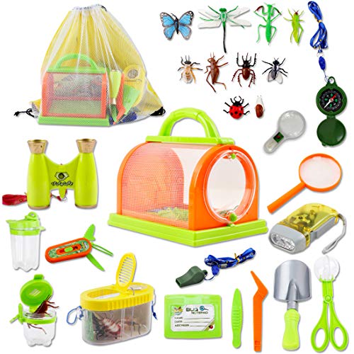 deAO Forscherset für Kinder, 28-teiliges Kind Entdecker Set mit Fernglas, Insektenfänger, Kompass, Becherlupe, Insektenbox etc, Camping, Naturerkundungen, Geburtztagchenk Ostergeschenke für Kinder deAO Forscherset für Kinder, 28-teiliges Kind Entdecker Set mit Fernglas, Insektenfänger, Kompass, Becherlupe, Insektenbox etc, Camping, Naturerkundungen, Geburtztagchenk Ostergeschenke für Kinder von deAO