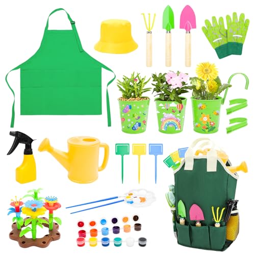 deAO Gartengeräte für Kinder, Kinder Outdoor DIY Gartenwerkzeug Spielset mit Gießkanne, Gartenschaufel, Sprühflasche, Rechen, Pflanzenetiketten, Handschuhe, Schürze für Kind 3 4 5 6 | Grün deAO Gartengeräte für Kinder, Kinder Outdoor DIY Gartenwerkzeug Spielset mit Gießkanne, Gartenschaufel, Sprühflasche, Rechen, Pflanzenetiketten, Handschuhe, Schürze für Kind 3 4 5 6 | Grün von deAO