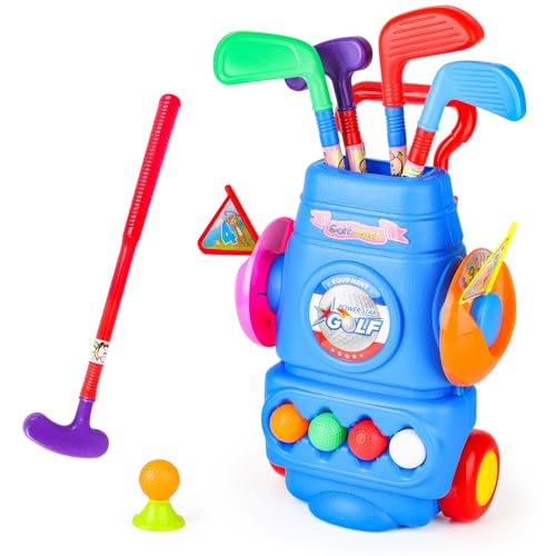 deAO Golf Spielzeug Set für Kinder, tragbares Sporting Golf-Set Kinder Golfschläger Set Spielzeug für Anfänger Kinder, Jungen, Mädchen,Golfspielzeug (Aktualisierung, 77 * 48 * 87cm) (Kids Toy, Dlau) von deAO