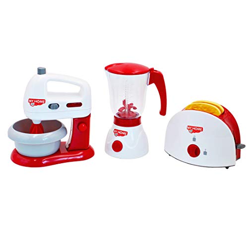 deAO Küchen-Set mit Mixer, Standmixer, Toaster und anderem Küchenzubehör, Spielküche Spielset für Kinder, Kinderküche Zubehör Frühstücksset, Kinderküche Rollenspiel für Jungen und Mädchen (Rot) deAO Küchen-Set mit Mixer, Standmixer, Toaster und anderem Küchenzubehör, Spielküche Spielset für Kinder, Kinderküche Zubehör Frühstücksset, Kinderküche Rollenspiel für Jungen und Mädchen (Rot) von deAO