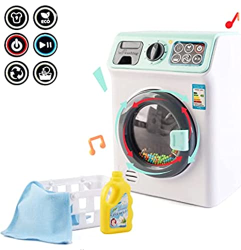 deAO "Meine erste Waschmaschine Wäsche- Und Reinigungsspielset Für Kinder Mit Einer Vielzahl Von Waschzubehör Und Realistischen Funktionen von deAO