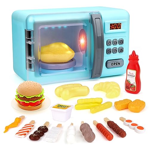deAO Mikrowellenspielzeug für den Ofen, Spielzeug, Cooking Play Kit mit realistischem Licht, Sound & Play Fake Foods, Kinder-Kochset, Rollenspiel mit Brathähnchen deAO Mikrowellenspielzeug für den Ofen, Spielzeug, Cooking Play Kit mit realistischem Licht, Sound & Play Fake Foods, Kinder-Kochset, Rollenspiel mit Brathähnchen von deAO