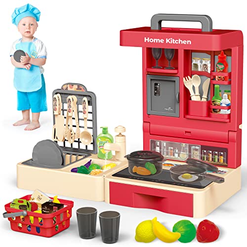 deAO “My Little Chef” Plastik Spielküche Küche für Kinder, mit 48 Stücke Küchenzeile Zubehör, Küchenspüle, Kochfeld, Kühlschrank, Lagerschränke usw. Küchen Spielzeugsets Rollenspiel für 2 3 4+ deAO “My Little Chef” Plastik Spielküche Küche für Kinder, mit 48 Stücke Küchenzeile Zubehör, Küchenspüle, Kochfeld, Kühlschrank, Lagerschränke usw. Küchen Spielzeugsets Rollenspiel für 2 3 4+ von deAO