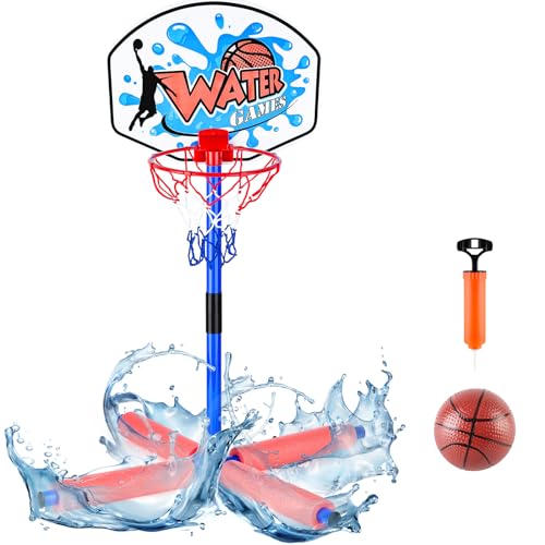 deAO Swimming-Pool Wasser Basketball, Schwimmender Basketball-Korb, Sommer Wasserspiel Floating Hoops, Wasserspiel Set Basketball Hoop Floating Kinderspielzeug für Pool im Sommer von deAO