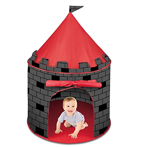 deAO Schnell zu montierendes Kinderzelt im Schlossdesign - Durch das Pop-up Design einfach zu montieren von deAO
