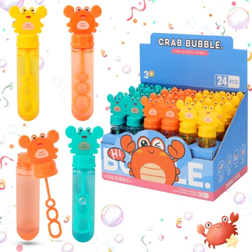 deAO Seifenblasen Set für Kinder, 24 Stück Seifenblasen Flüssigkeit mit niedlich Krabben Griffen, 35 ml Seifenblasenstäbe für Hochzeit, Seifenblasen Kinder, Sommer Blasen Spaß Spielzeug (Krabben) deAO Seifenblasen Set für Kinder, 24 Stück Seifenblasen Flüssigkeit mit niedlich Krabben Griffen, 35 ml Seifenblasenstäbe für Hochzeit, Seifenblasen Kinder, Sommer Blasen Spaß Spielzeug (Krabben) von deAO