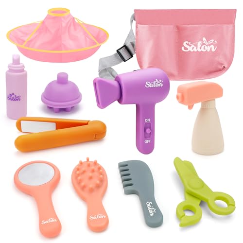 deAO Stylist Friseur Friseursalon Rollenspielset, Soft Friseurkoffer mit Tasche für Friseurwerkzeuge, Friseurumhang,Haartrockner und Haarstyling Zubehör, Kinder Rollenspiel Geschenk ab 3Jahren (Rosa) deAO Stylist Friseur Friseursalon Rollenspielset, Soft Friseurkoffer mit Tasche für Friseurwerkzeuge, Friseurumhang,Haartrockner und Haarstyling Zubehör, Kinder Rollenspiel Geschenk ab 3Jahren (Rosa) von deAO