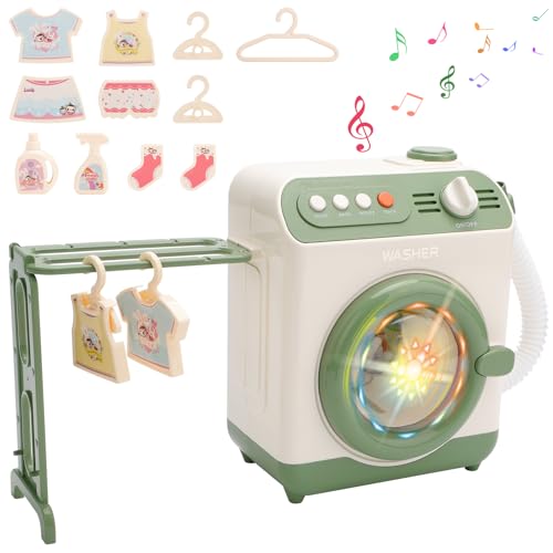 deAO Waschmaschine Kinderspielzeug, Kinderwaschmaschine Spielzeug Batteriebetriebene Realistische mit realistischen Geräuschen für Waschmaschine, Wäschespiel für Kinder deAO Waschmaschine Kinderspielzeug, Kinderwaschmaschine Spielzeug Batteriebetriebene Realistische mit realistischen Geräuschen für Waschmaschine, Wäschespiel für Kinder von deAO