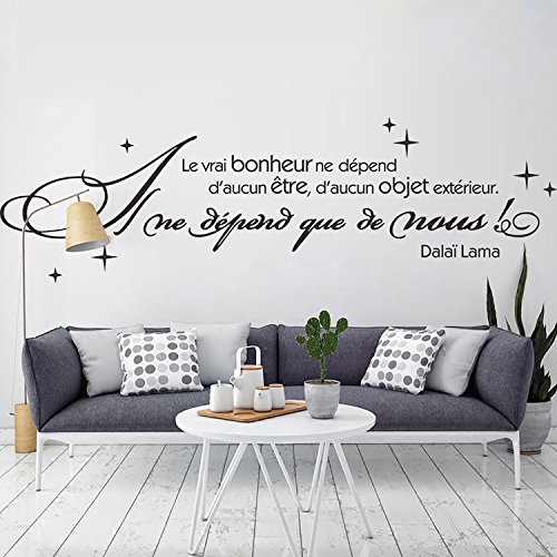 decalmile Schwarz Wandtattoo Sprüche und Zitate Le VRAI Bonheur ne dépend d'aucun être Familie Herausnehmbar Wandaufkleber für Schlafzimmer Wohnzimmer decalmile Schwarz Wandtattoo Sprüche und Zitate Le VRAI Bonheur ne dépend d'aucun être Familie Herausnehmbar Wandaufkleber für Schlafzimmer Wohnzimmer von decalmile