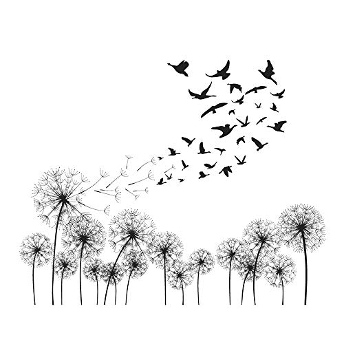 DecalMile Schwarze Pusteblume Wandtattoo Vögel Fliegen im Wind Wandsticker Entfernbarer Wandaufkleber Wohnzimmer Schlafzimmer Kinderzimmer Wanddekoration DecalMile Schwarze Pusteblume Wandtattoo Vögel Fliegen im Wind Wandsticker Entfernbarer Wandaufkleber Wohnzimmer Schlafzimmer Kinderzimmer Wanddekoration von decalmile