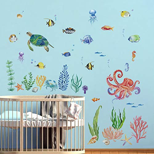 decalmile Wandtattoo Aquarelle Unter dem Meer Wandaufkleber Fische Schildkröte Ozean Wandsticker Babyzimmer Kinderzimme Badezimmer Wanddeko decalmile Wandtattoo Aquarelle Unter dem Meer Wandaufkleber Fische Schildkröte Ozean Wandsticker Babyzimmer Kinderzimme Badezimmer Wanddeko von decalmile