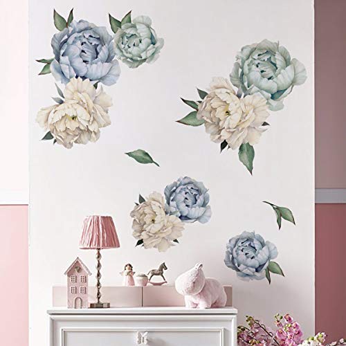 decalmile Wandtattoo Blumen Blau Wandsticker Pfingstrose Wandaufkleber Wohnzimmer Schlafzimmer TV Wand Wanddeko decalmile Wandtattoo Blumen Blau Wandsticker Pfingstrose Wandaufkleber Wohnzimmer Schlafzimmer TV Wand Wanddeko von decalmile